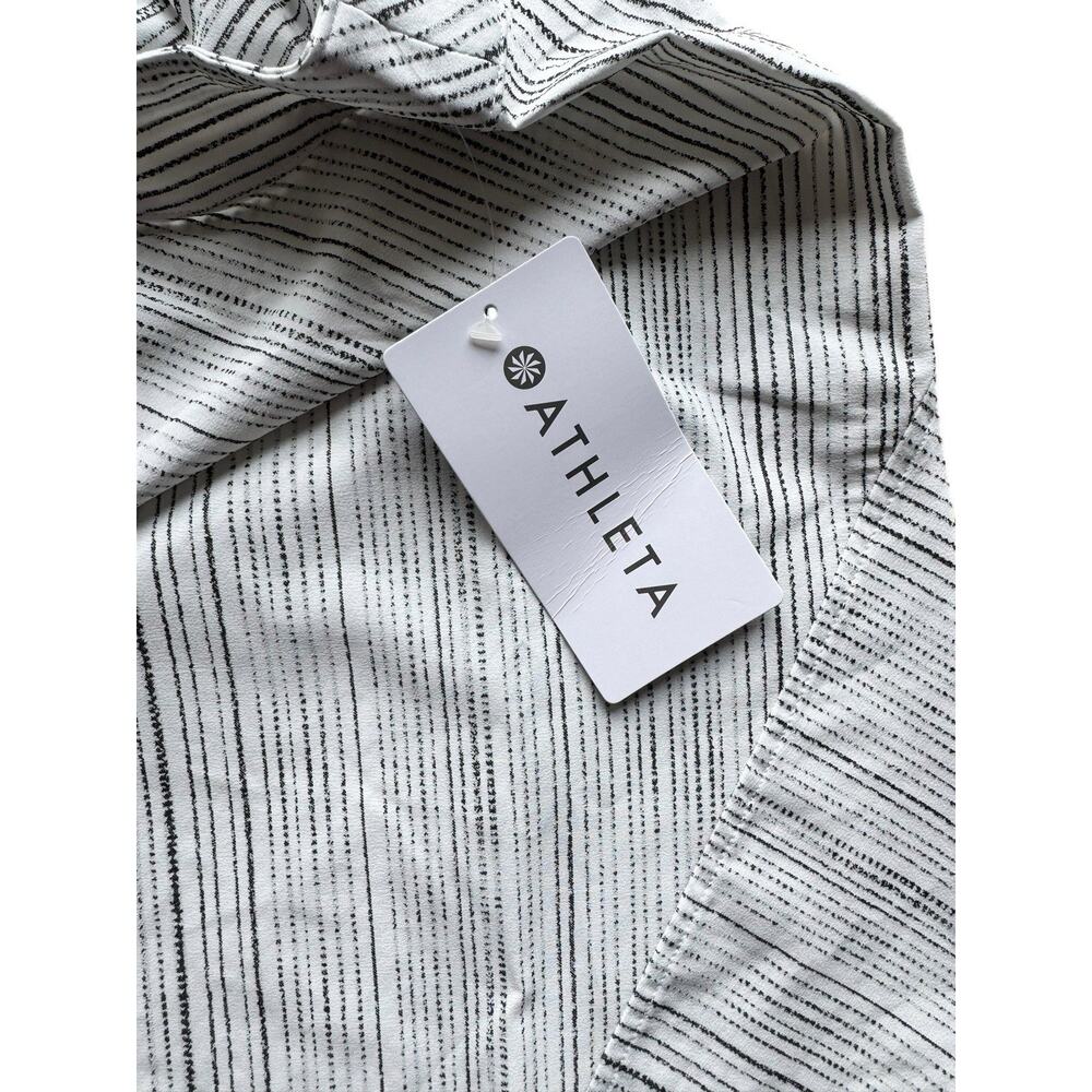 NWT Athleta Arrival Tank Cami M Black/White Striped Square Neck Breathable K03 - Picture 5 of 6